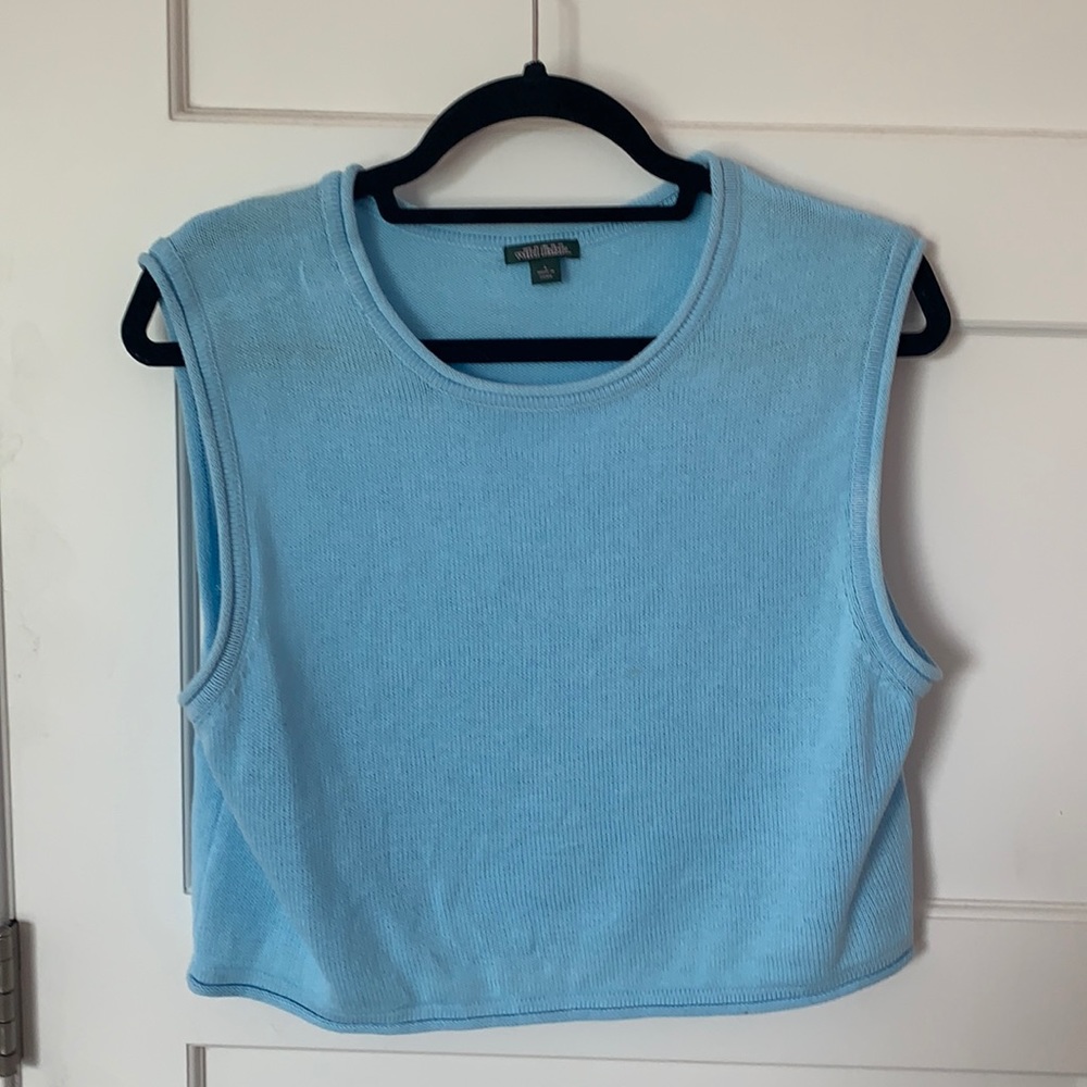 Light blue cropped sweater vest